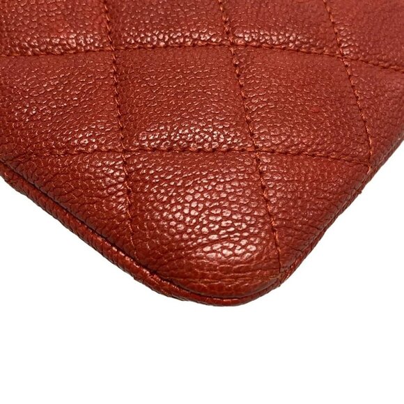 Auth CHANEL Boy Chanel / Matelasse Red Calfskin Clutch Bag - Picture 14 of 16